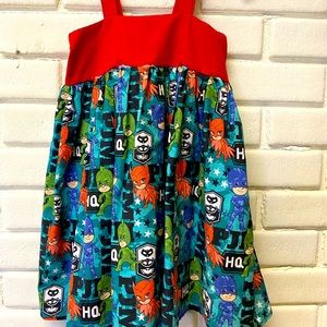 PJ Mask dress 4T. Handmade.
